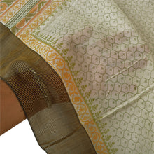 Load image into Gallery viewer, Sanskriti Vintage Dupatta Long Stole Pure Chanderi Silk Ivory Printed Scarves
