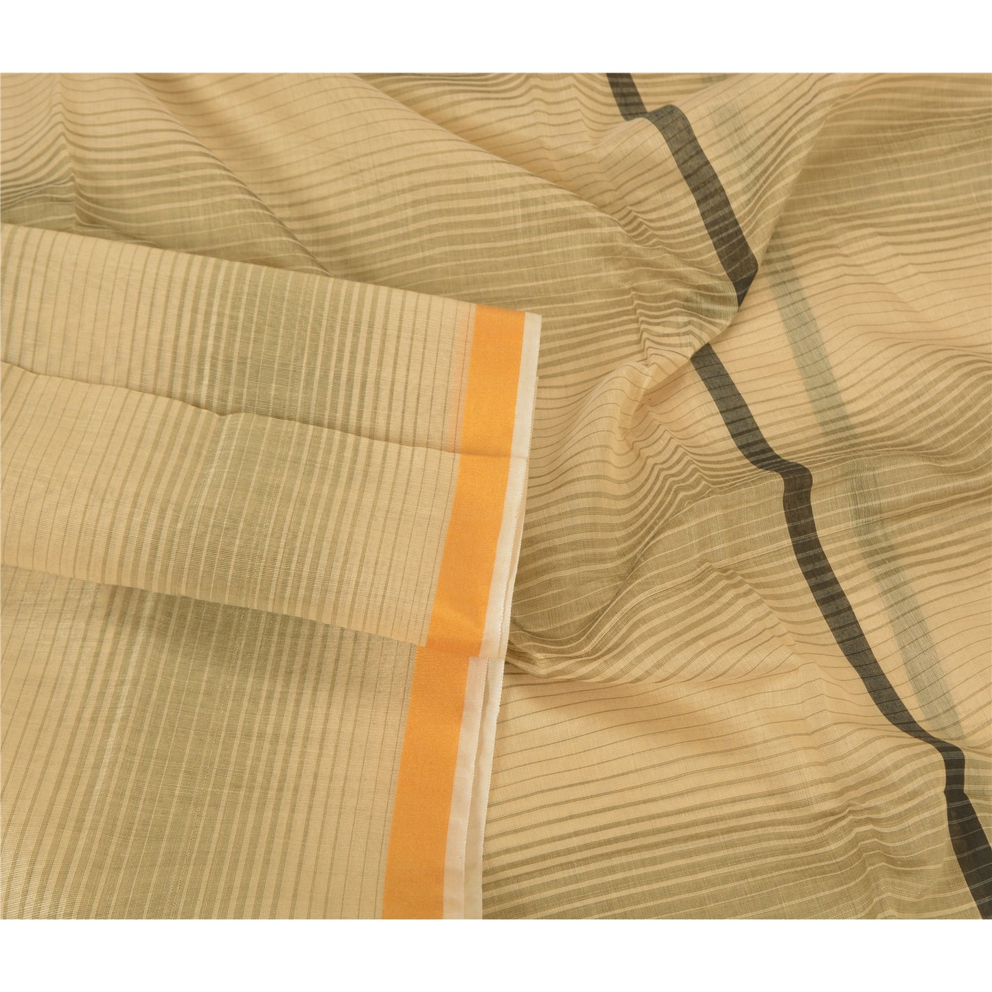 Sanskriti Vintage Dupatta Long Stole Art Silk Ivory Hijab Woven Soft Scarves