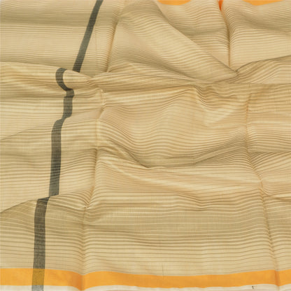 Sanskriti Vintage Dupatta Long Stole Art Silk Ivory Hijab Woven Soft Scarves