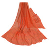 Sanskriti Vintage Dupatta Long Stole Art Silk Dark Orange Printed Kota Doria