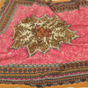 Sanskriti Vintage Dupatta Long Stole Blend Cotton Pink Hijab Printed Scarves
