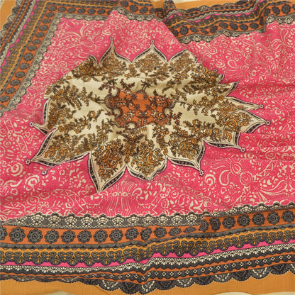 Sanskriti Vintage Dupatta Long Stole Blend Cotton Pink Hijab Printed Scarves