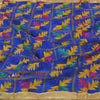 Sanskriti Vintage Dupatta Long Stole Art Silk Blue Embroidered Bagh Phulkari