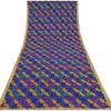Sanskriti Vintage Dupatta Long Stole Art Silk Blue Embroidered Bagh Phulkari