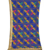 Sanskriti Vintage Dupatta Long Stole Art Silk Blue Embroidered Bagh Phulkari