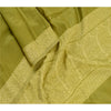Sanskriti Vintage Dupatta Long Stole Cotton Silk Green Veil Woven Scarves