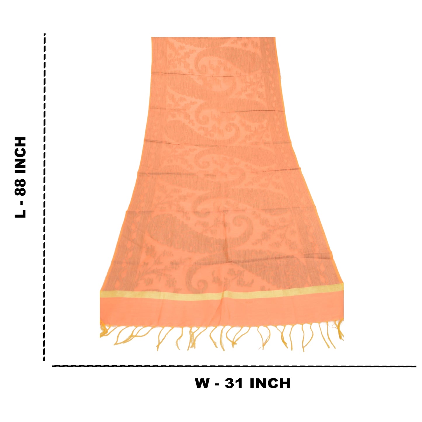 Sanskriti Vintage Dupatta Long Stole Chanderi Woven Hijab Floral Scarves