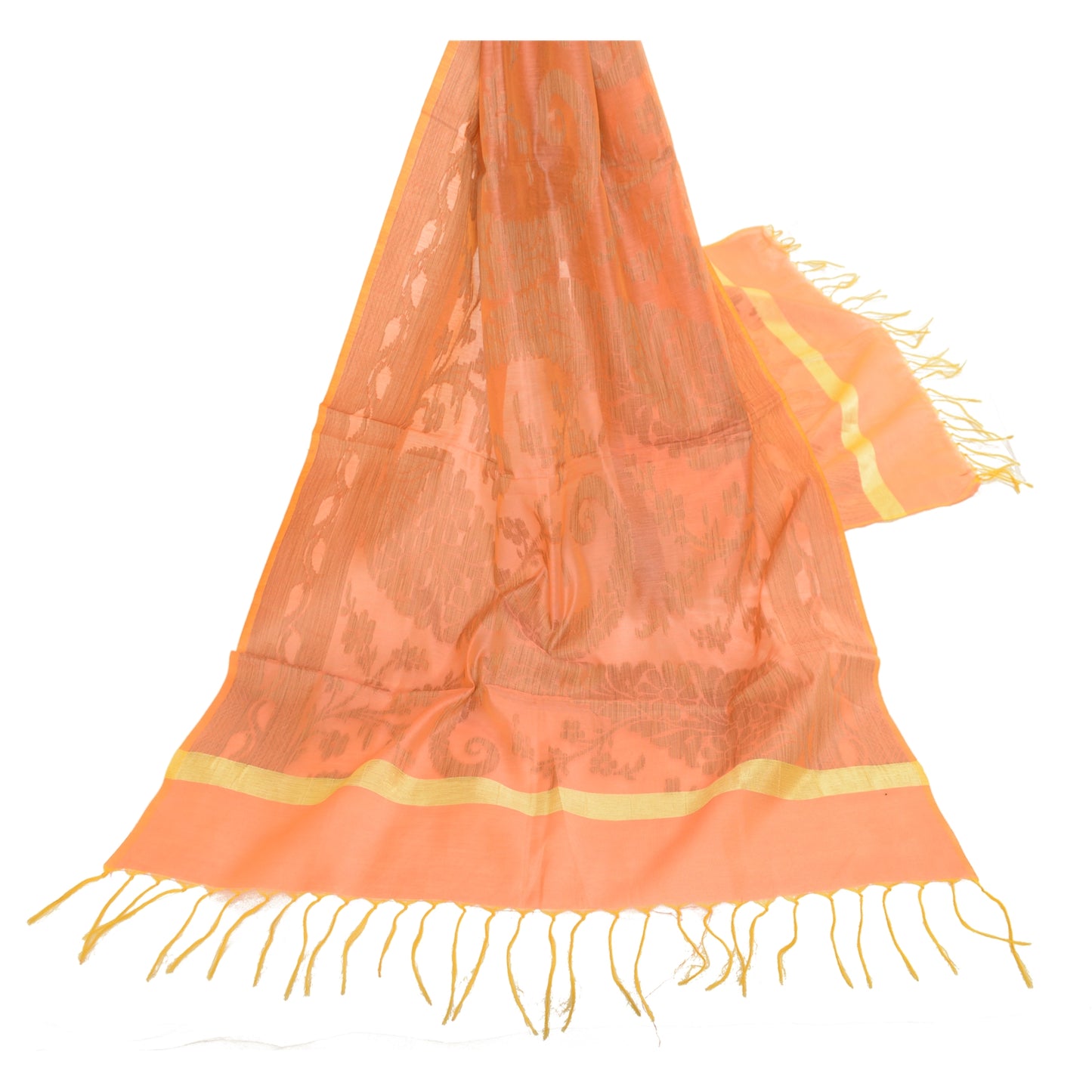 Sanskriti Vintage Dupatta Long Stole Chanderi Woven Hijab Floral Scarves