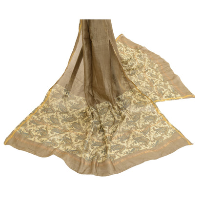 Sanskriti Vintage Dupatta Long Stole Blend Silk Hijab Printed Floral Scarves