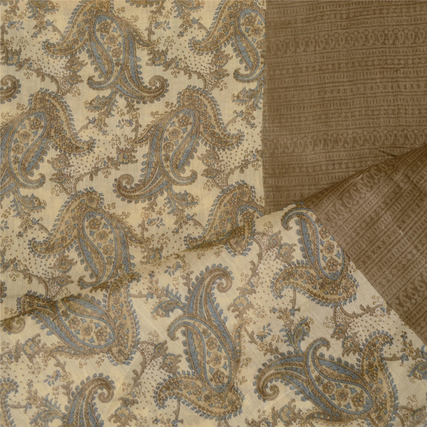 Sanskriti Vintage Dupatta Long Stole Blend Silk Hijab Printed Floral Scarves