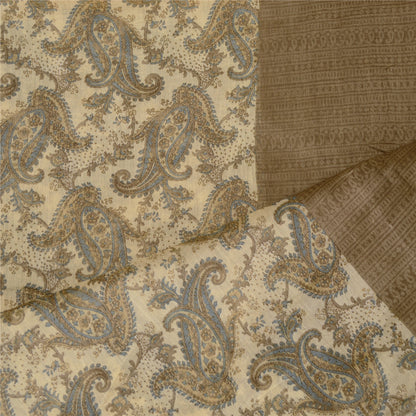 Sanskriti Vintage Dupatta Long Stole Blend Silk Hijab Printed Floral Scarves