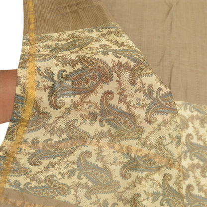 Sanskriti Vintage Dupatta Long Stole Blend Silk Hijab Printed Floral Scarves