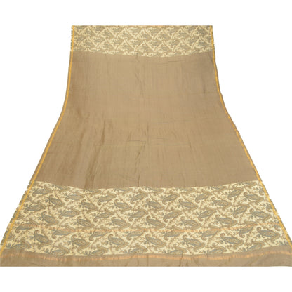 Sanskriti Vintage Dupatta Long Stole Blend Silk Hijab Printed Floral Scarves