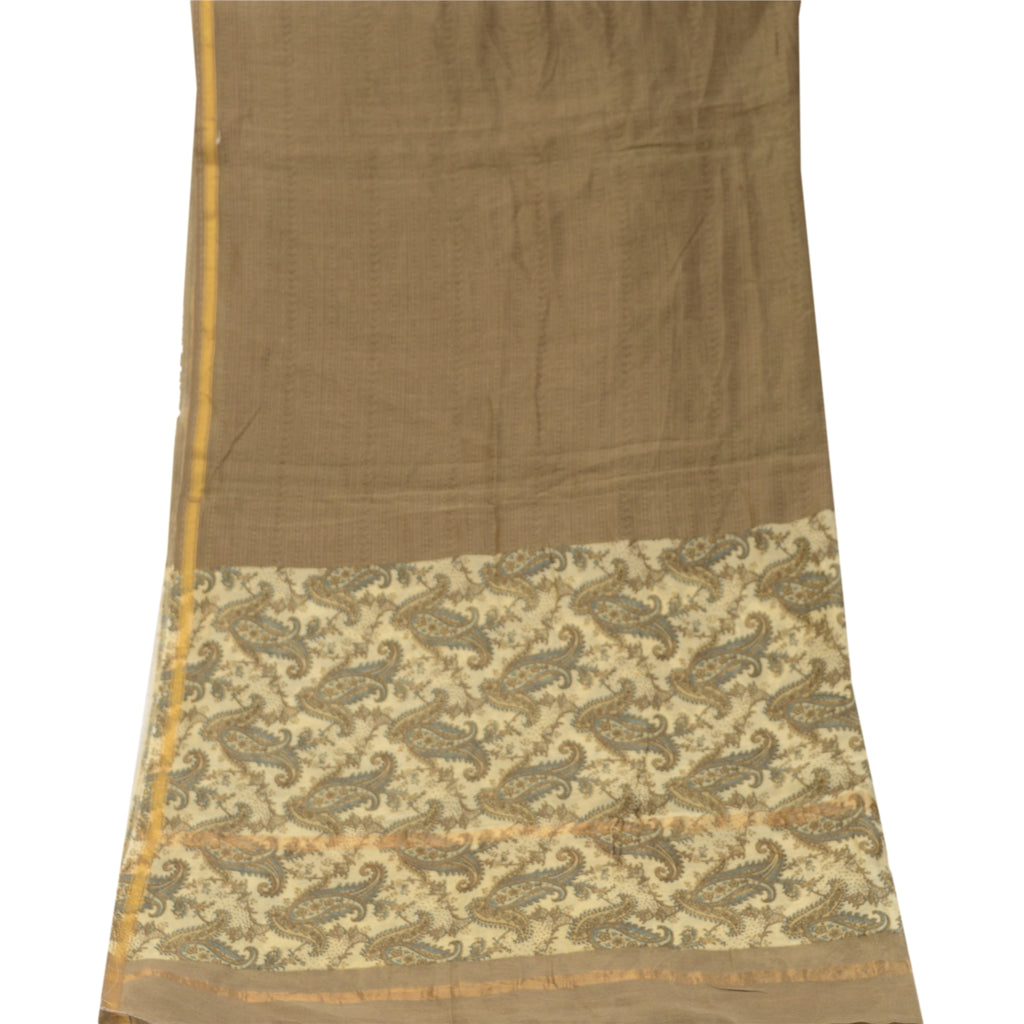 Sanskriti Vintage Dupatta Long Stole Blend Silk Hijab Printed Floral Scarves