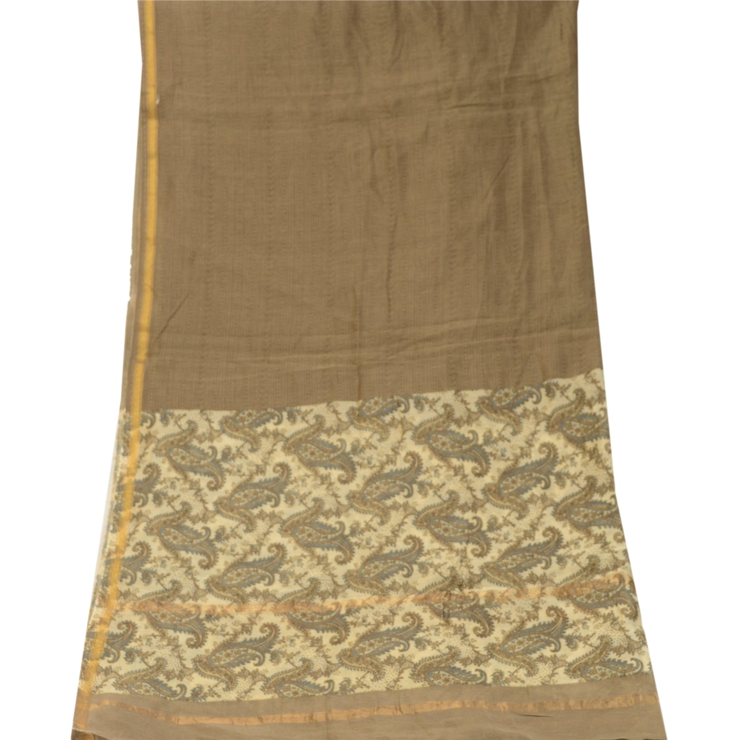 Sanskriti Vintage Dupatta Long Stole Blend Silk Hijab Printed Floral Scarves