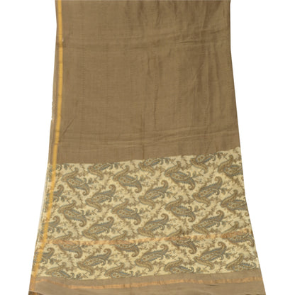 Sanskriti Vintage Dupatta Long Stole Blend Silk Hijab Printed Floral Scarves