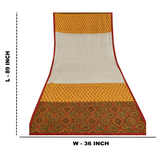 Sanskriti Vintage Dupatta Long Stole Pure Cotton Hijab Block Printed Scarves