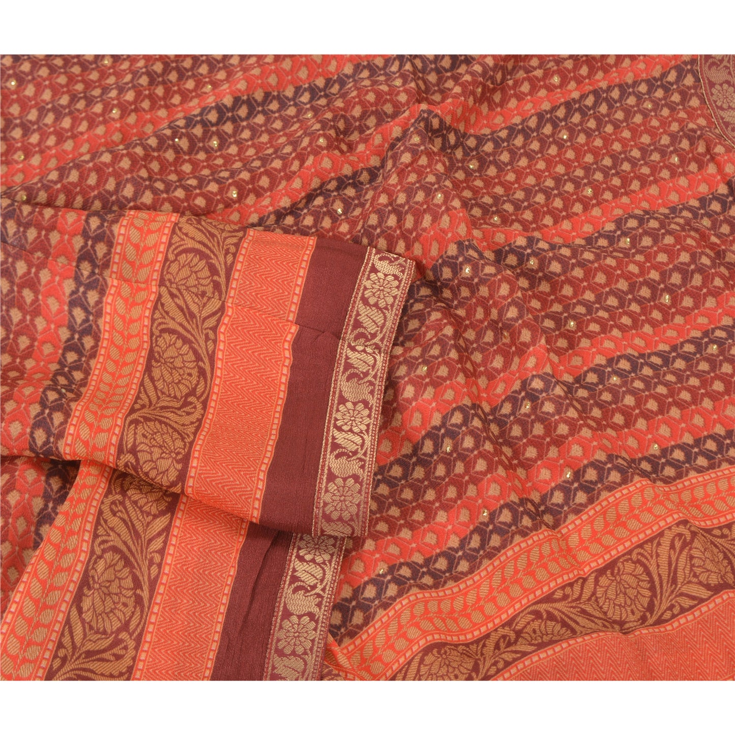 Sanskriti Vintage Dupatta Long Stole Pure Silk Hijab Printed & Woven Scarves