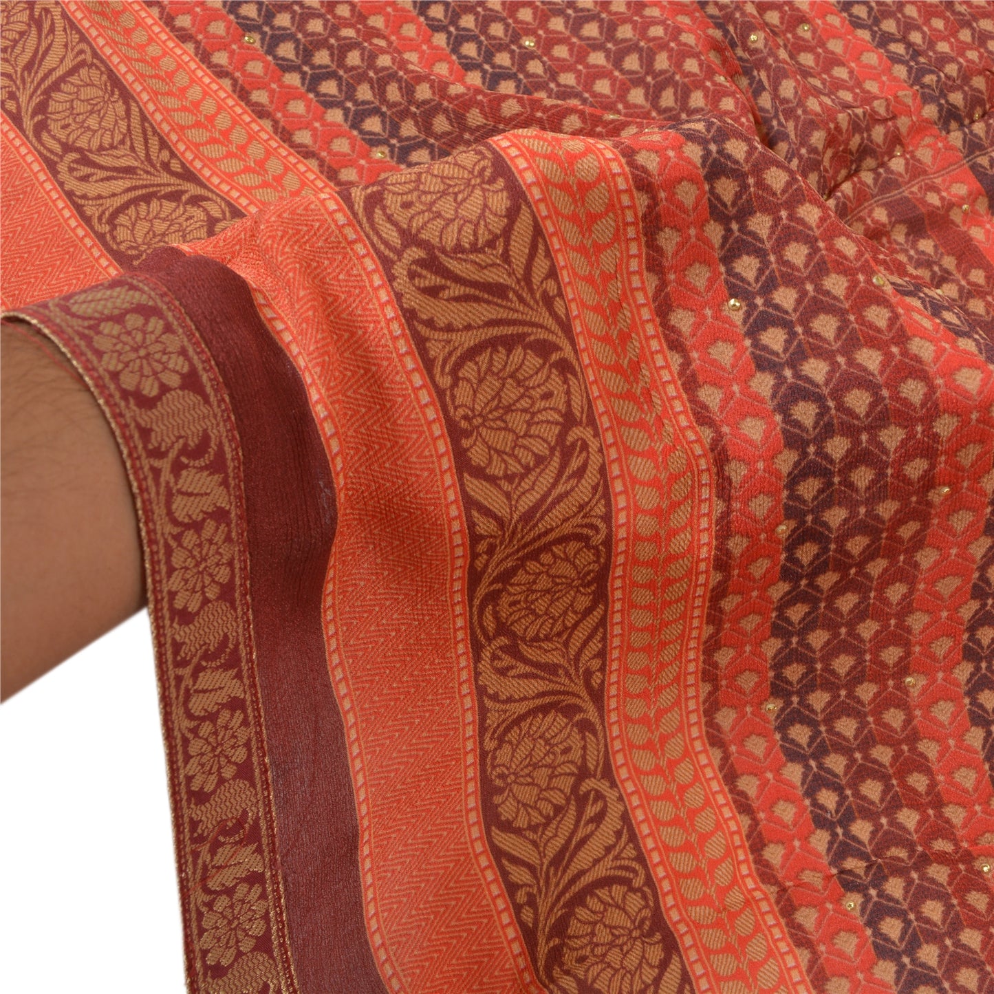 Sanskriti Vintage Dupatta Long Stole Pure Silk Hijab Printed & Woven Scarves