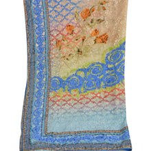 Load image into Gallery viewer, Sanskriti Vintage Dupatta Long Stole Georgette Blue Brasso Wrap Scarves
