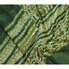 Sanskriti Vintage Dupatta Long Stole Chanderi Silk Green Printed Scarves