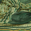 Sanskriti Vintage Dupatta Long Stole Chanderi Silk Green Printed Scarves