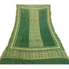 Sanskriti Vintage Dupatta Long Stole Chanderi Silk Green Printed Scarves