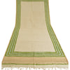 Sanskriti Vintage Dupatta Long Stole Cotton Ivory Painted Woven Scarves