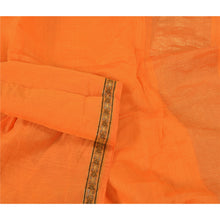 Load image into Gallery viewer, Sanskriti Vintage Dupatta Long Stole Pure Chanderi Silk Orange Woven Scarves
