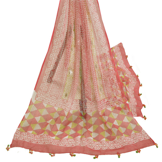 Санскритский винтажный длинный палантин Dupatta из чистого хлопка с принтом Кота Дориа Хиджаб