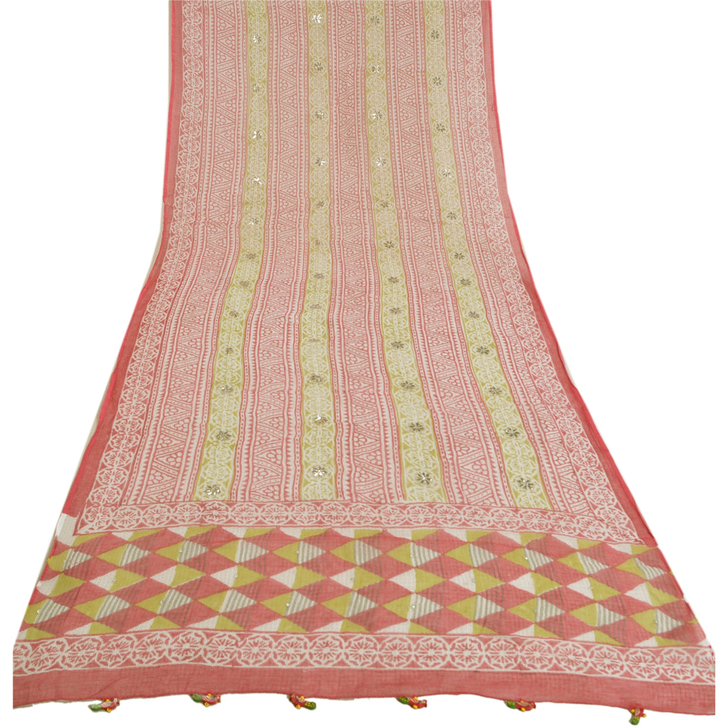 Sanskriti Vintage Dupatta Long Stole Pure Cotton Printed Woven Kota Doria Hijab