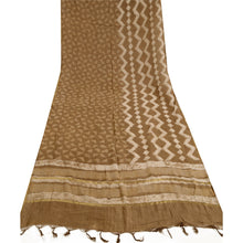 Load image into Gallery viewer, Sanskriti Vintage Dupatta Long Stole Pure Chanderi Silk Brown Hijab Batik Veil
