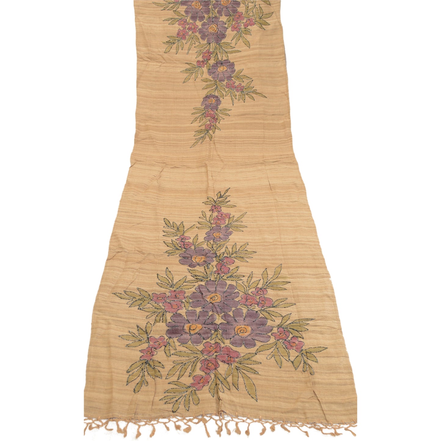 Sanskriti Vintage Dupatta Long Stole Blend Silk Hand Embroidered & Handloom Veil