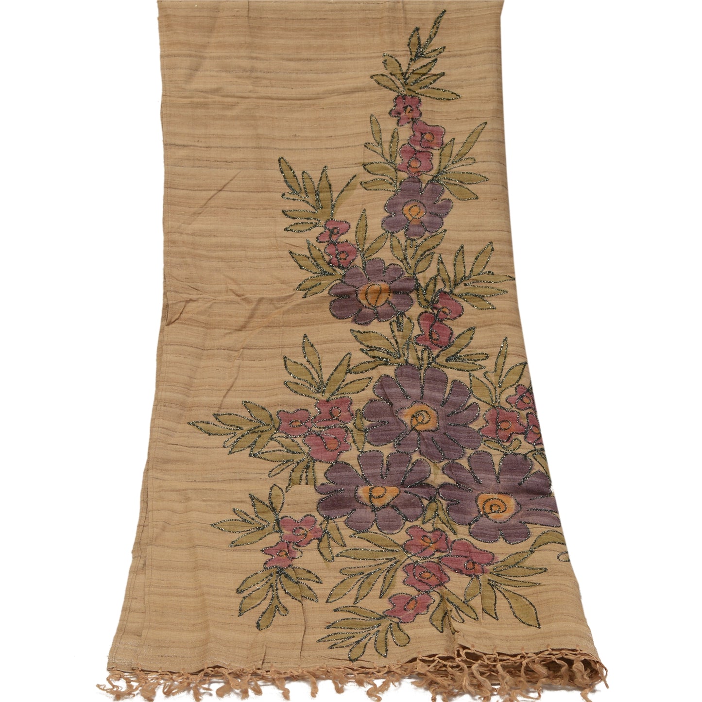 Sanskriti Vintage Dupatta Long Stole Blend Silk Hand Embroidered & Handloom Veil