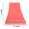Sanskriti Vintage Dupatta Long Stole Pure Silk Peach Woven Brocade Zari Scarves