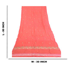Load image into Gallery viewer, Sanskriti Vintage Dupatta Long Stole Pure Silk Peach Woven Brocade Zari Scarves
