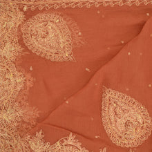 Load image into Gallery viewer, Sanskriti Vintage Dupatta Long Stole Pure Chiffon Silk Orange Hand Beaded Veil
