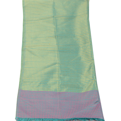Sanskriti Vintage Dupatta Long Stole Art Silk Green Hijab Woven Wrap Scarves