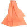 Sanskriti Vintage Dupatta Long Stole Pure Silk Peach Hijab Embroidered Scarves