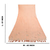 Sanskriti Vintage Dupatta Long Stole Net Mesh Peach Veil Hand Beaded Scarves