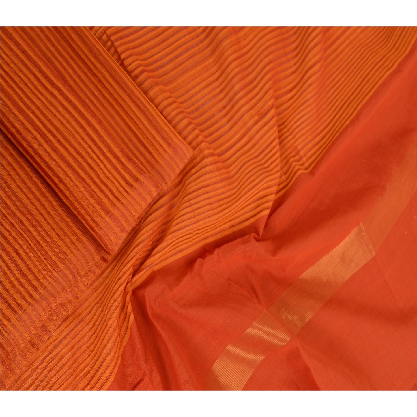Sanskriti Vintage Dupatta Long Stole Pure Cotton Hijab Orange Woven Scarves