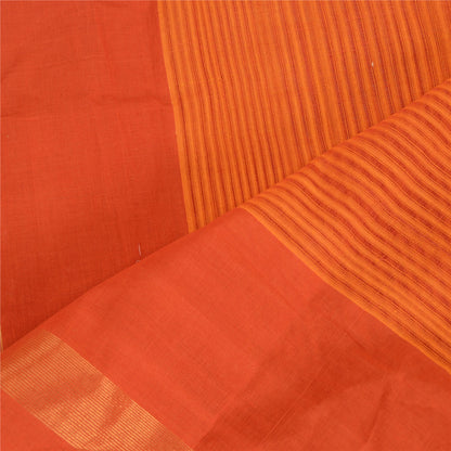 Sanskriti Vintage Dupatta Long Stole Pure Cotton Hijab Orange Woven Scarves