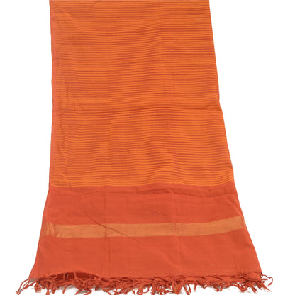 Sanskriti Vintage Dupatta Long Stole Pure Cotton Hijab Orange Woven Scarves