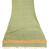 Sanskriti Vintage Dupatta Long Stole Pure Cotton Green Block Printed Hijab