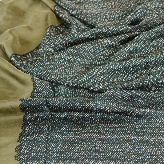 Sanskriti Vintage Dupatta Long Stole Pure Silk Black Hiab Printed Soft Scarves