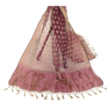 Load image into Gallery viewer, Sanskriti Vintage Dupatta Long Stole Organza Wine Wrap Veil Woven Scarves
