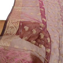 Load image into Gallery viewer, Sanskriti Vintage Dupatta Long Stole Organza Wine Wrap Veil Woven Scarves
