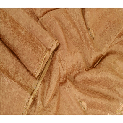 Длинные шарфы-палантины из смеси шелка и бисера коричневого цвета на Санскрити-Винтаж-Дупатта, сотканные вручную