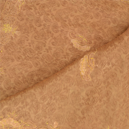 Длинные шарфы-палантины из смеси шелка и бисера коричневого цвета на Санскрити-Винтаж-Дупатта, сотканные вручную