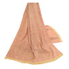 Sanskriti Vintage Dupatta Long Stole 100% Pure Silk Pink Painted Wrap Scarves